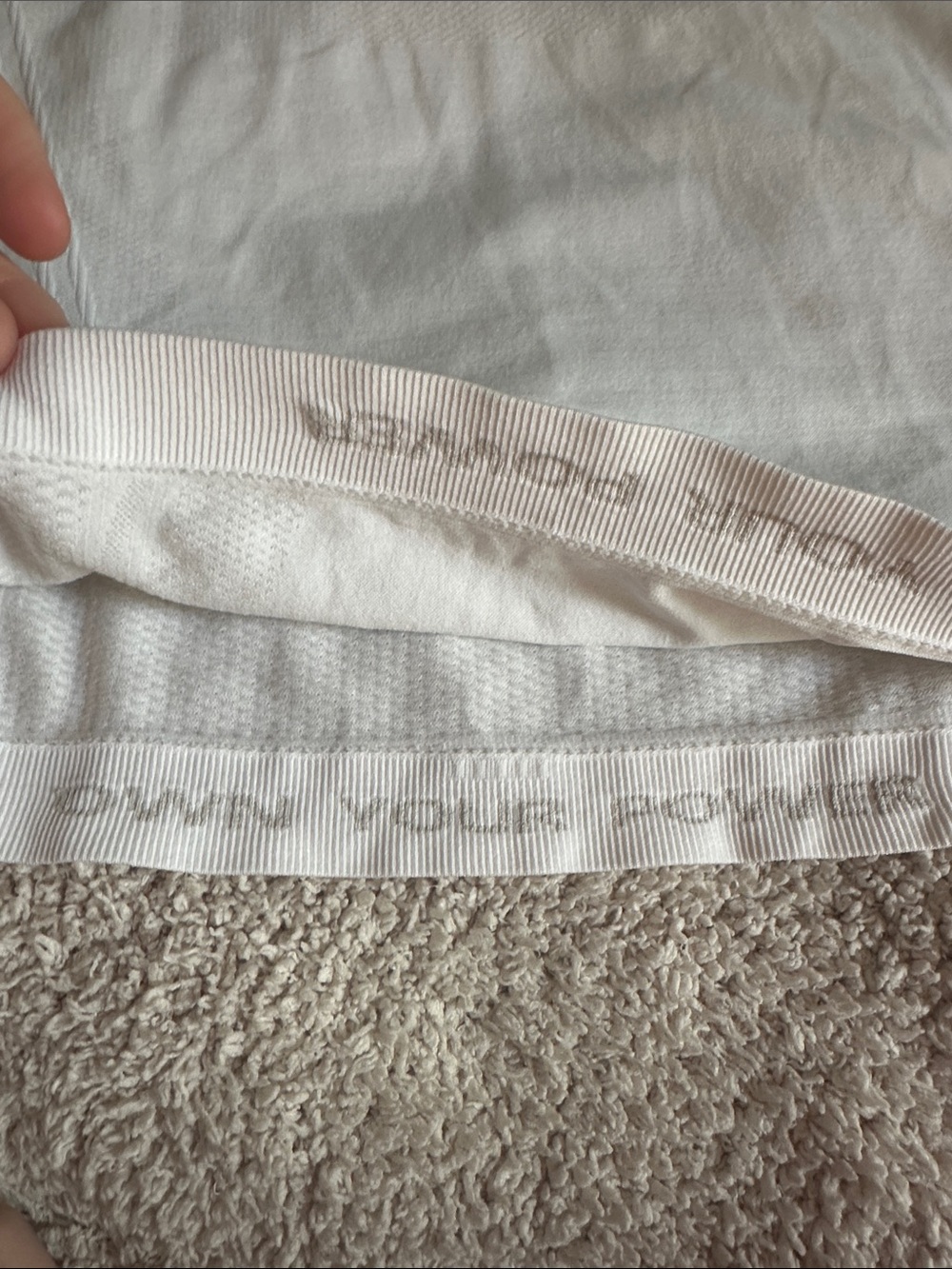 Athleta white zip up polo. Size medium, 17’ ptp. EUC - Picture 2 of 6